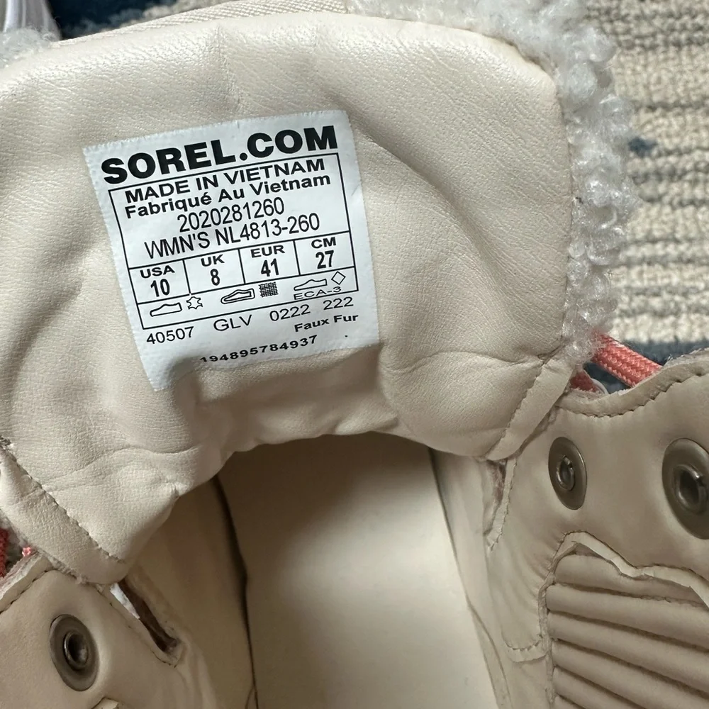 🆕 Sorel Brex Faux Shearling Waterproof Boot Nova Sand Sz 10 - Picture 7 of 7